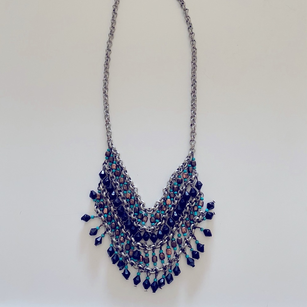 Black and turquoise chunky necklace
